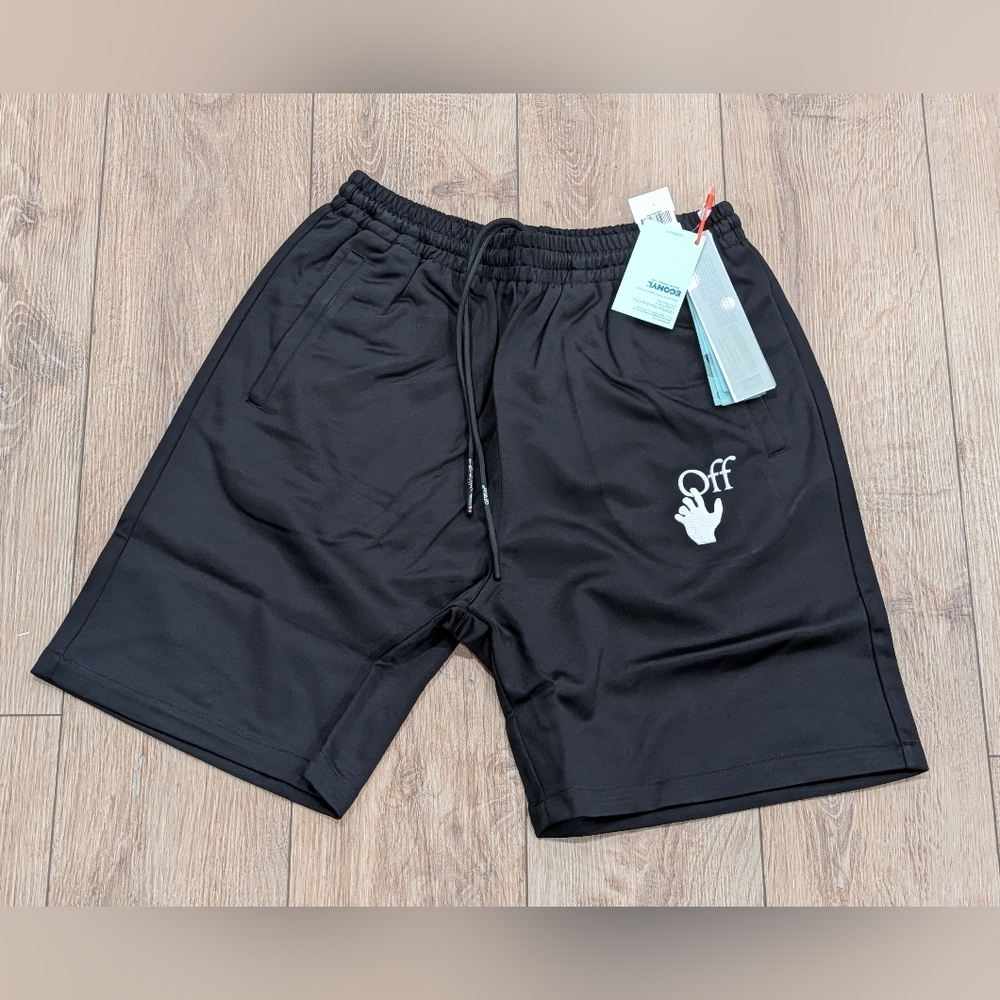 Off-Logo Black Men's Athletic Shorts